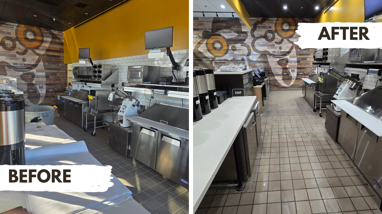 Post-construction restaurant cleanup