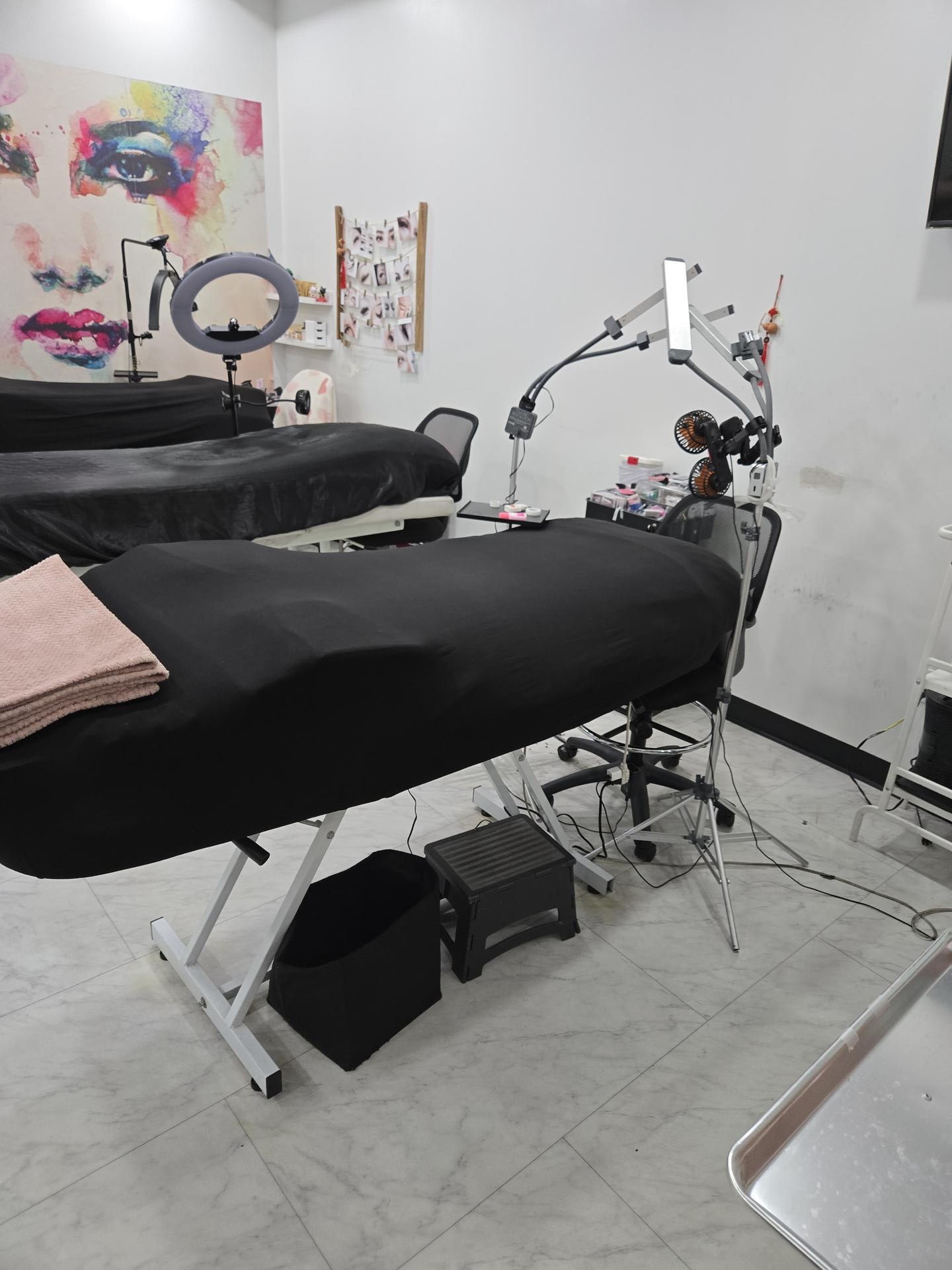 Lash studio treatment area