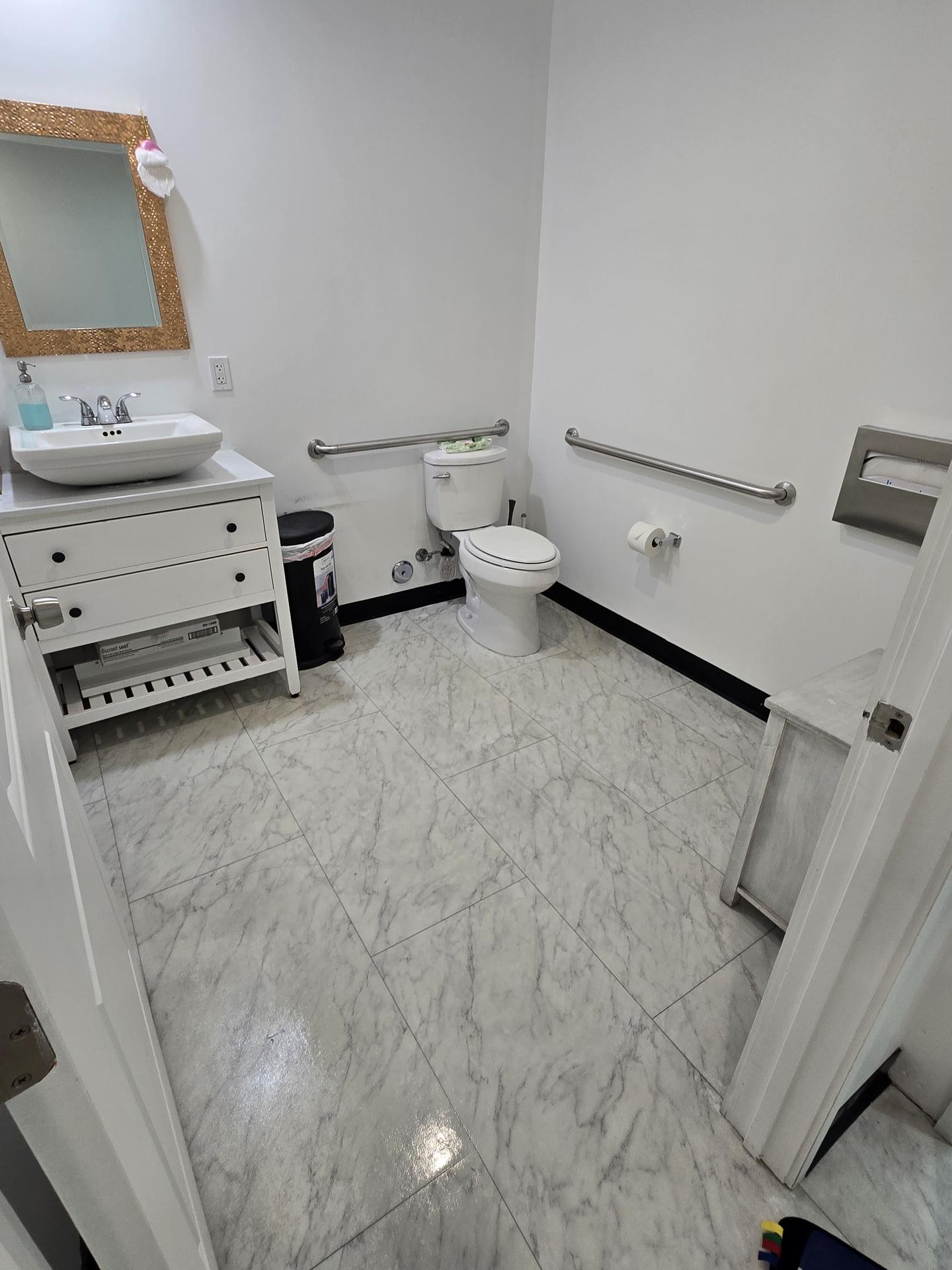 Medical restroom cleaned