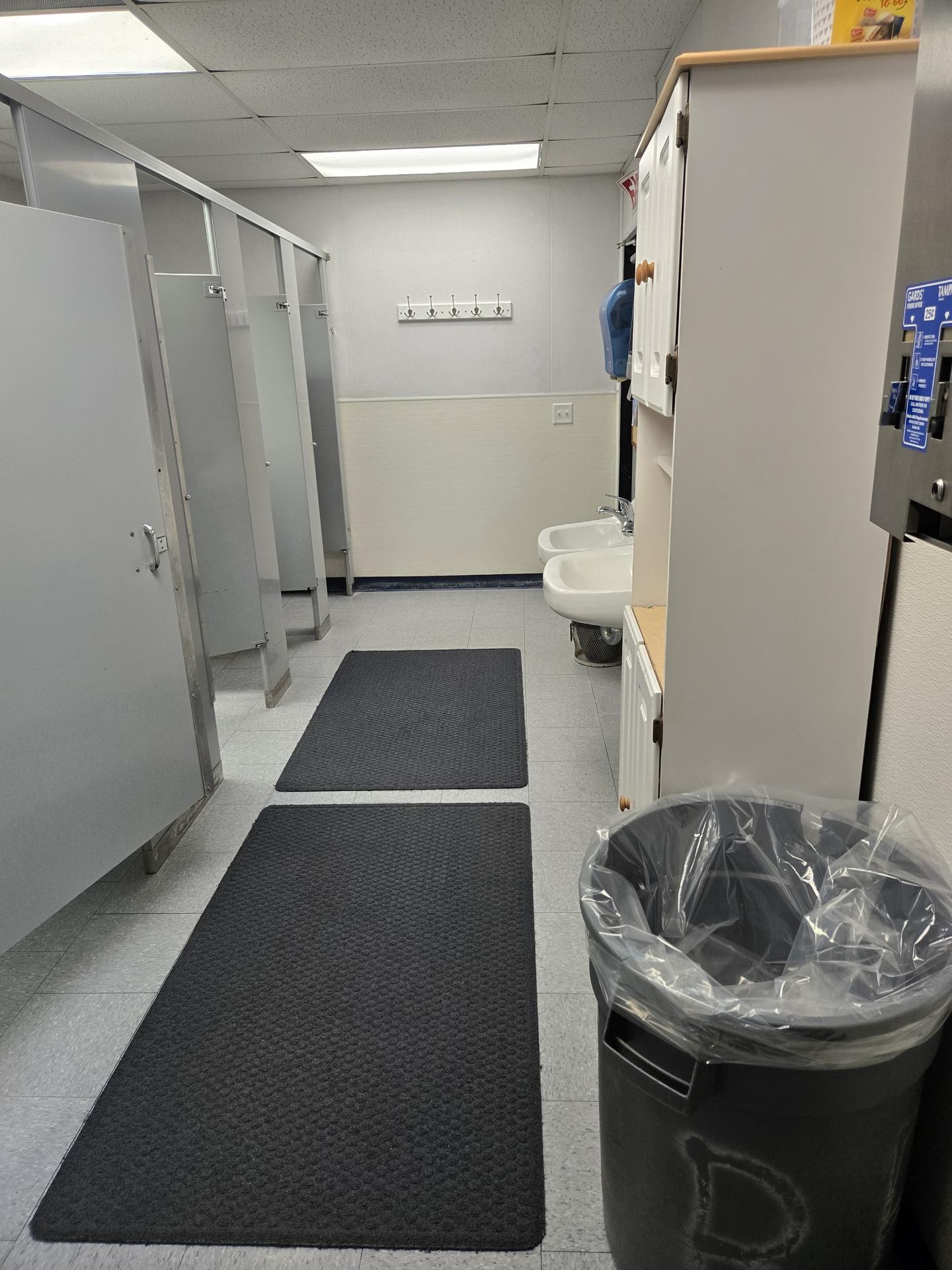 Military base bathroom cleaned