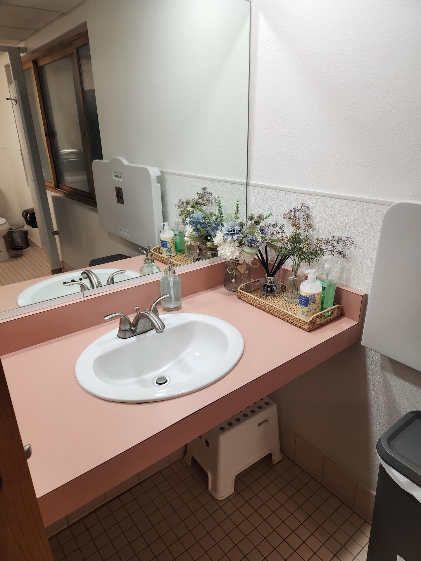 Commercial office bathroom cleaned